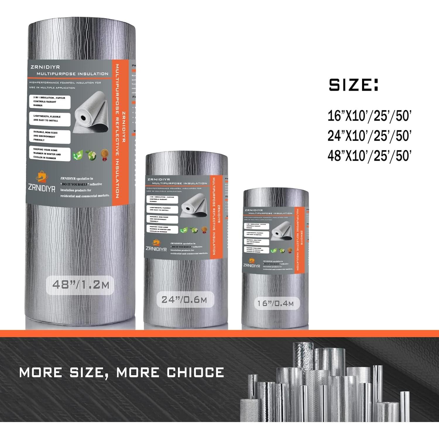 Rollo Aislante Foil Reflectante 3mm ZRNIDIYR 0.13kg 3.05m
