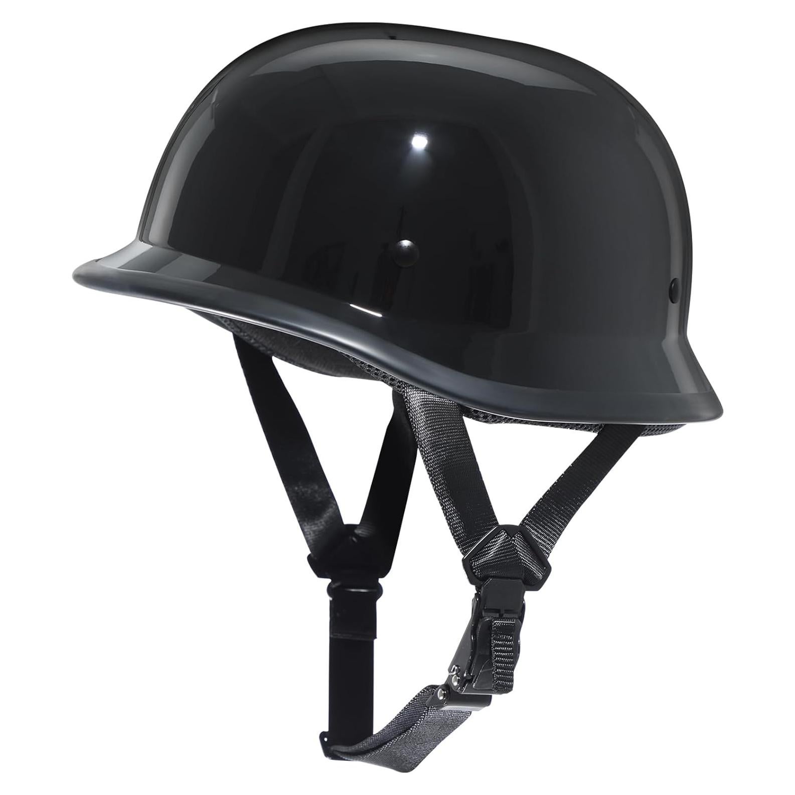 Casco Medio TRIANGLE H02 para Motocicleta Unisex Negro Brillante