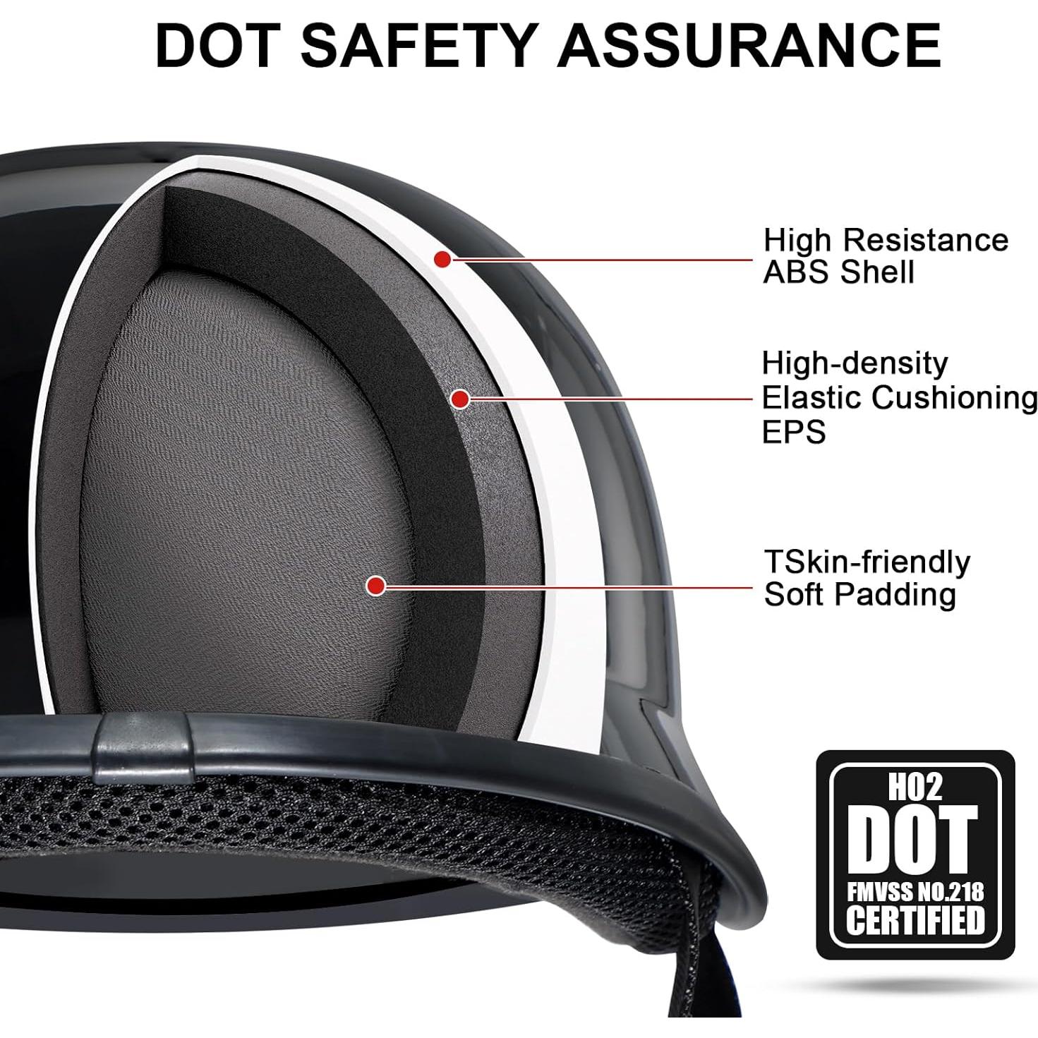 Casco TRIANGLE H02 Retro Unisex Negro Brillante