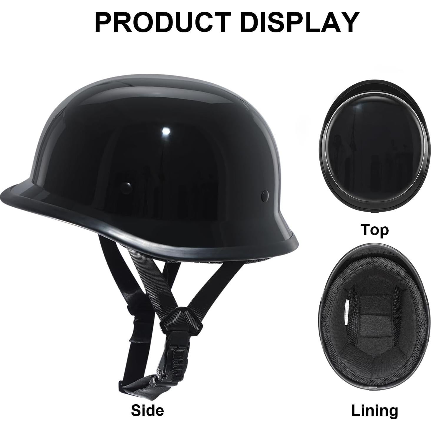 Casco TRIANGLE H02 Retro Unisex Negro Brillante