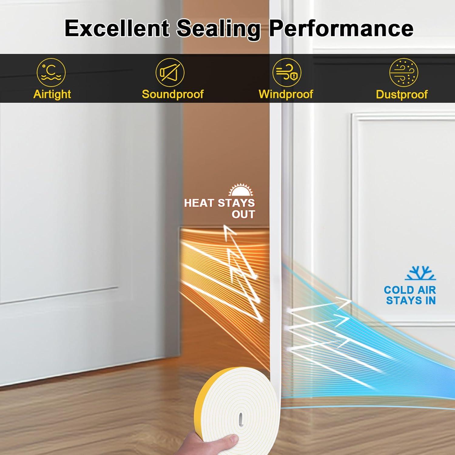 Burlete de Espuma YIMIKI 1" x 1/2" x 3m Aislante Acústico