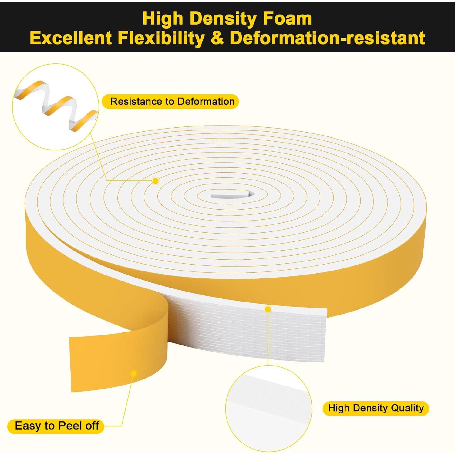 Burlete de Espuma YIMIKI 1" x 1/2" x 3m Aislante Acústico