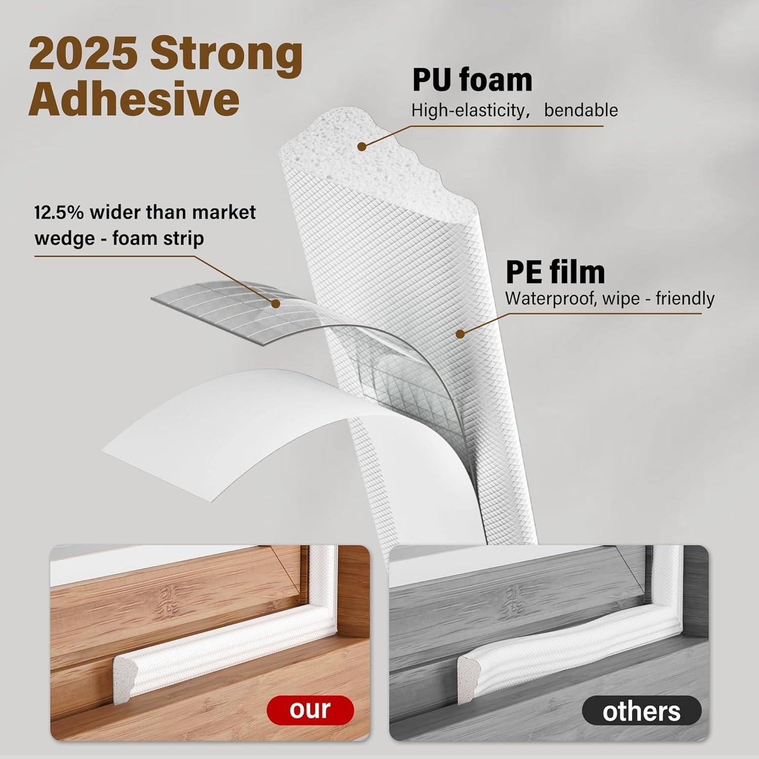 Tira de Aislamiento para Ventanas GCJUYA 3M 118 cm Blanca