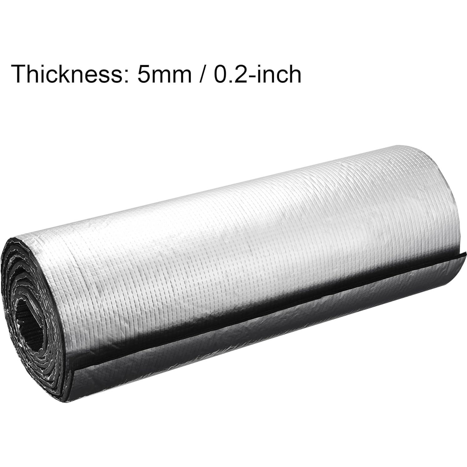 Hoja de Aislamiento uxcell 3m x 0.5m x 5mm Espuma Caucho Aluminio