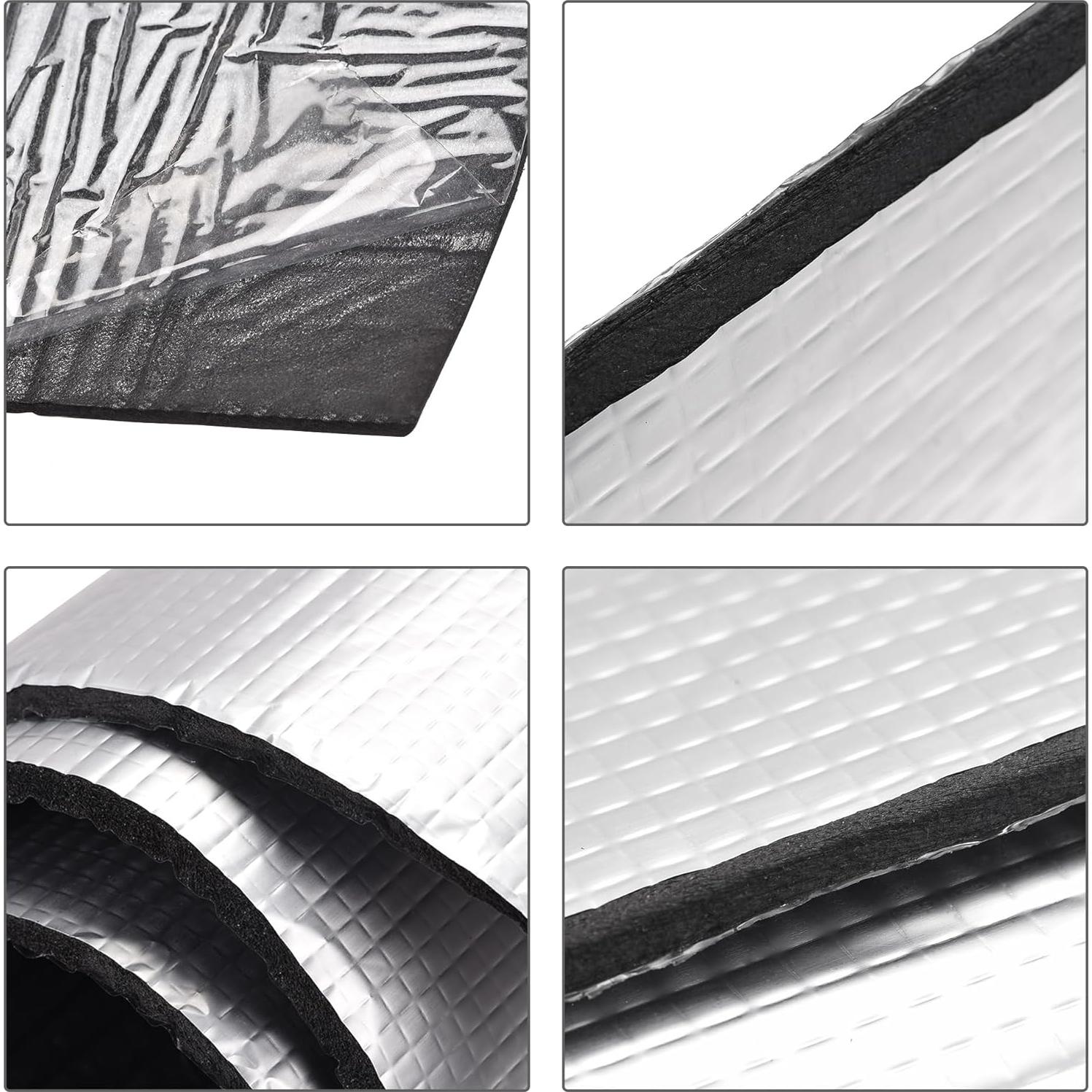 Hoja de Aislamiento uxcell 3m x 0.5m x 5mm Espuma Caucho Aluminio