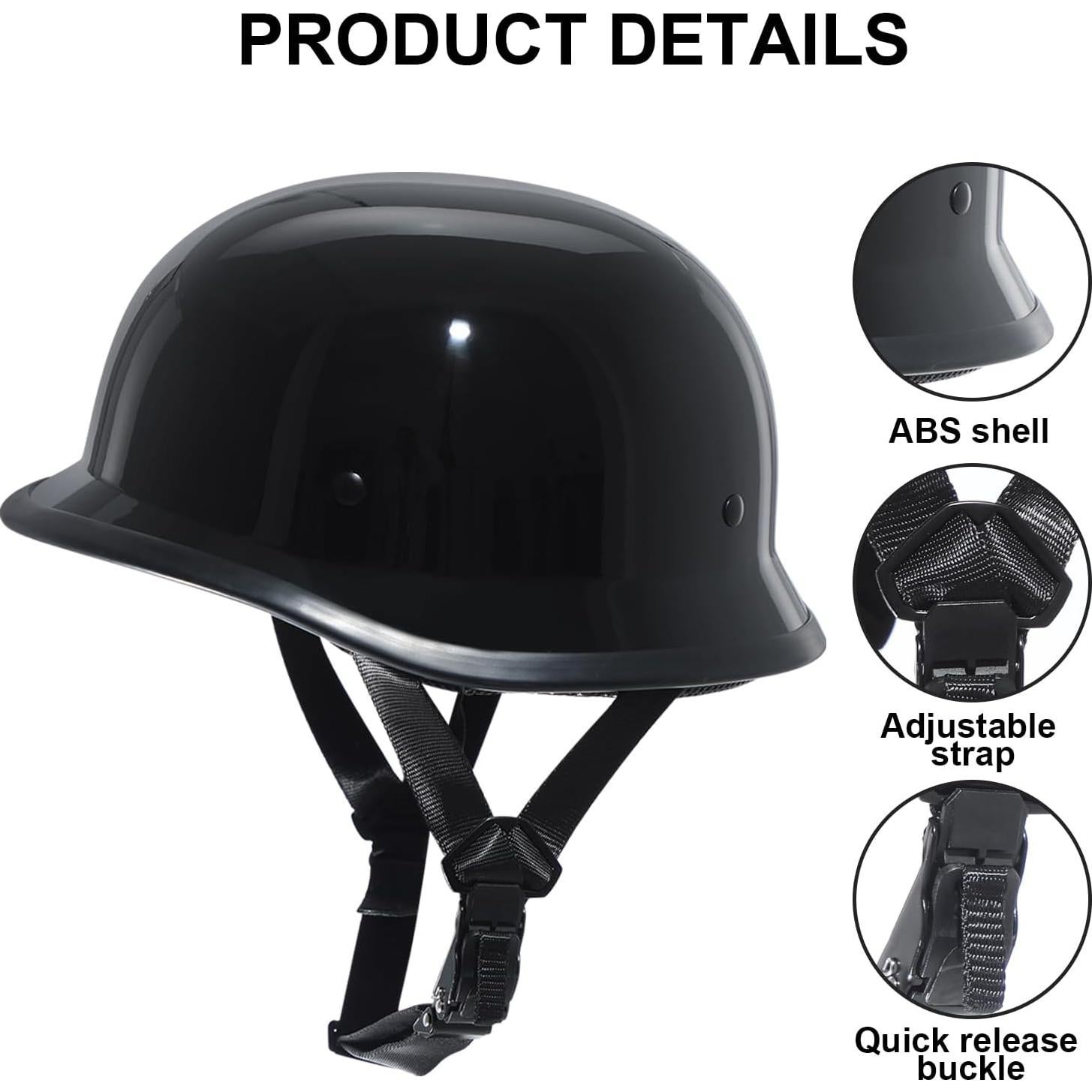 Casco TRIANGLE H02 Retro Unisex Negro Brillante