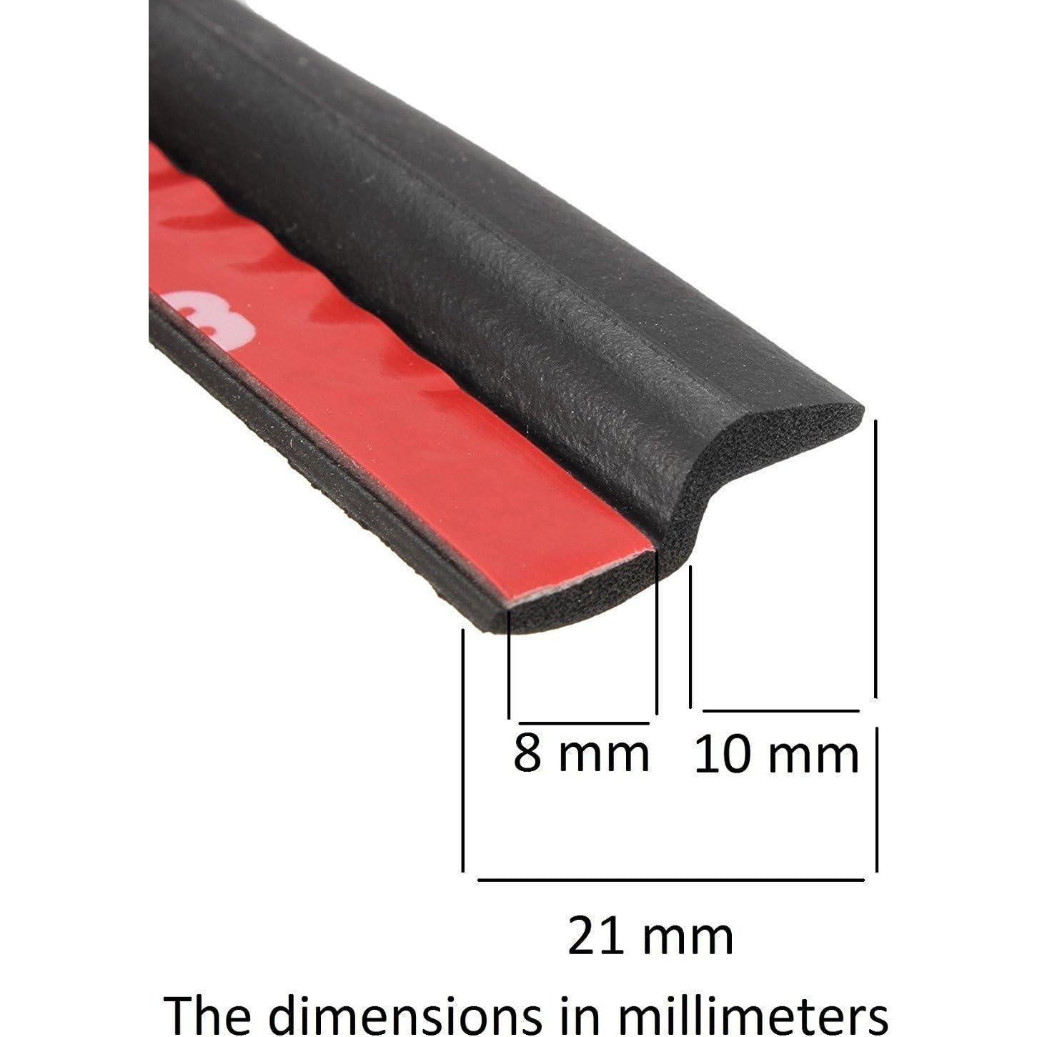 Sello de Goma Insonorizante Seal Rubber 3.05m para Puertas y Ventanas