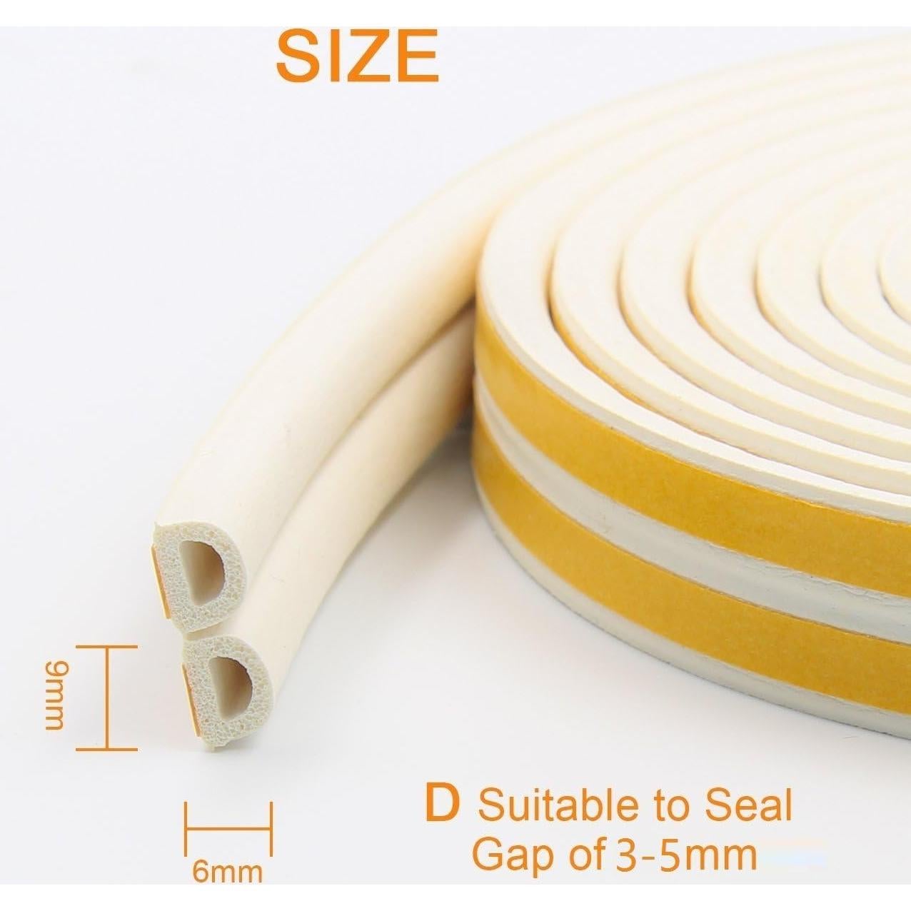 Sello de puerta PRUGNA 20 pies goma autoadhesiva blanca