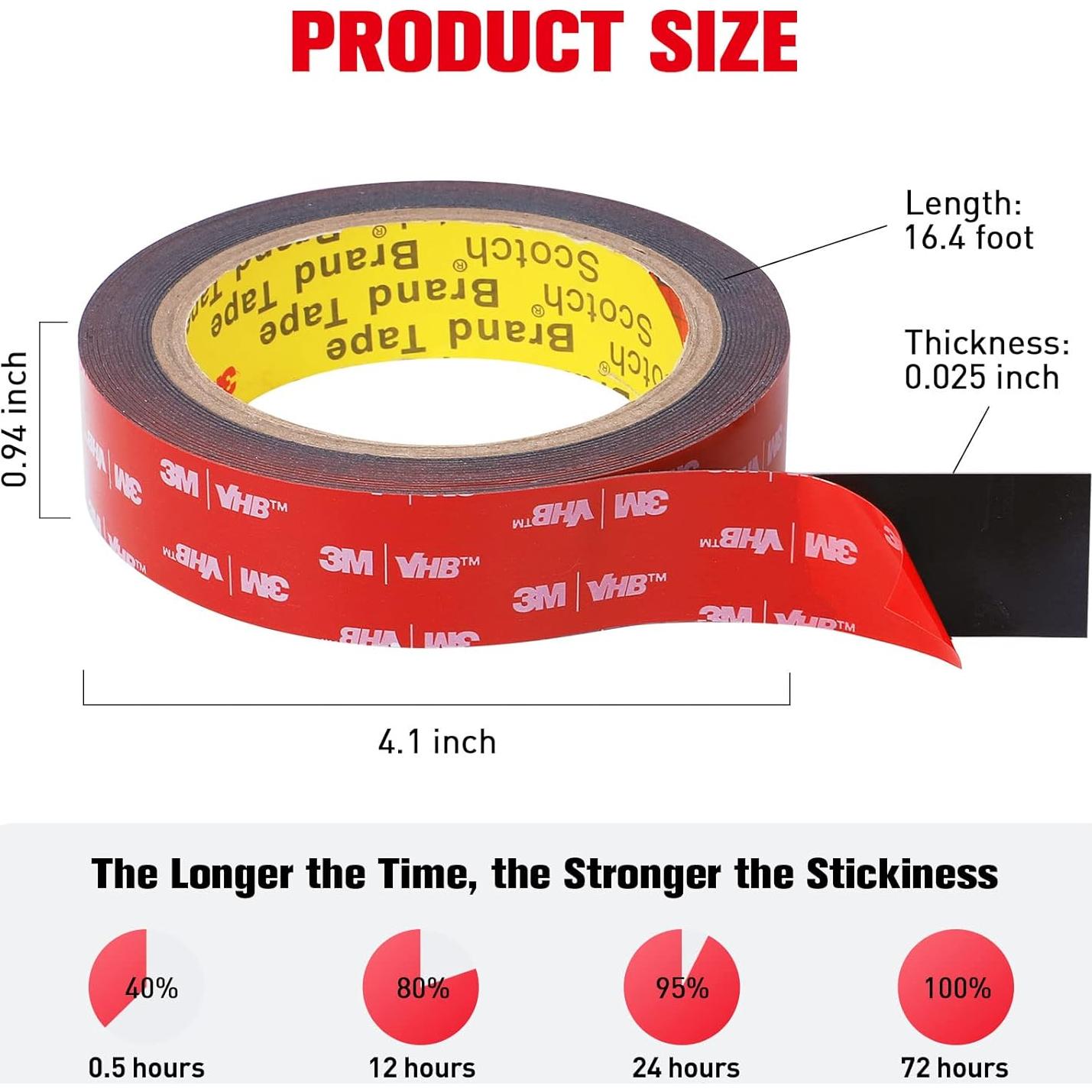 Cinta Doble Cara 3M VHB 5m x 2.4cm Impermeable Alta Resistencia