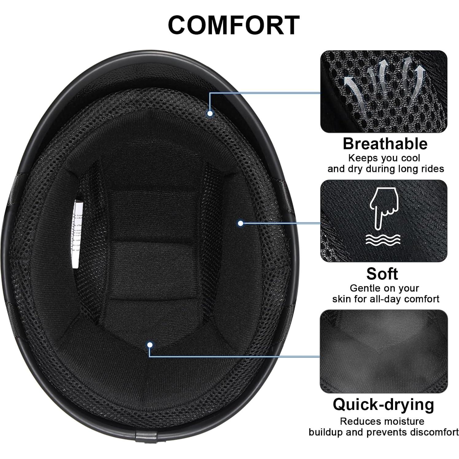 Casco TRIANGLE H02 Retro Unisex Negro Brillante