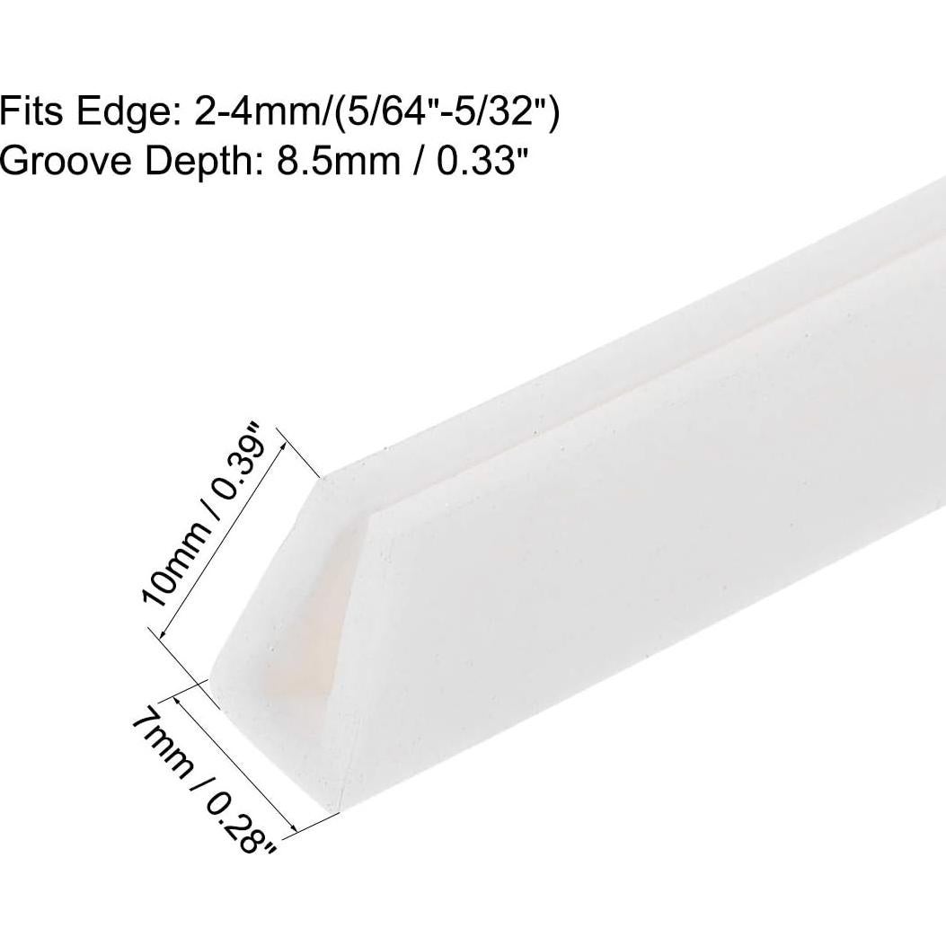 Protector de Bisel U de Silicona Blanca uxcell 3m x 7mm x 10mm