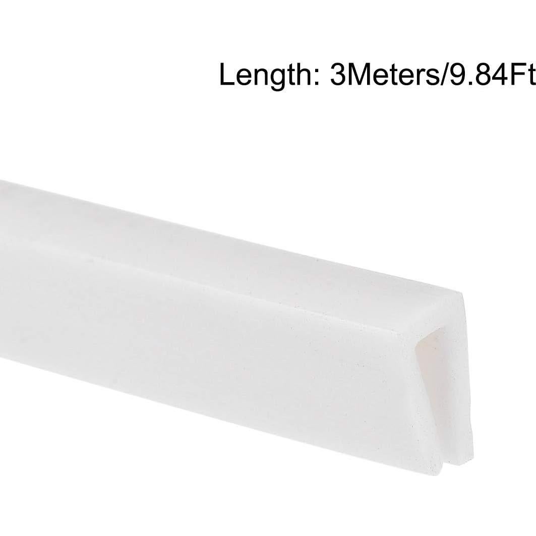 Protector de Bisel U de Silicona Blanca uxcell 3m x 7mm x 10mm