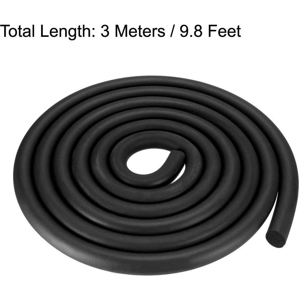 Tira de Sellado de Goma Espuma uxcell 18mm x 3m Negra