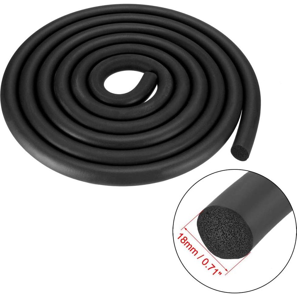 Tira de Sellado de Goma Espuma uxcell 18mm x 3m Negra