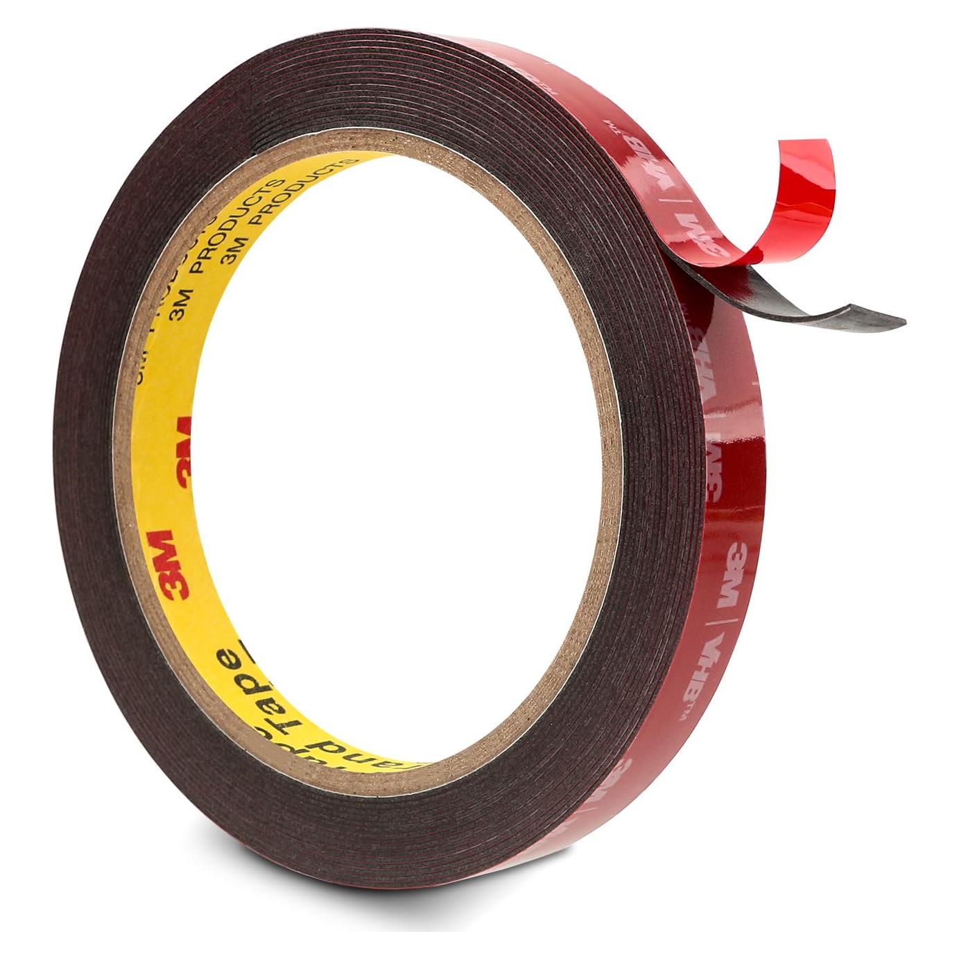 Cinta Doble Cara 3M VHB 1.27 cm x 4.69 m Negra Alta Resistencia