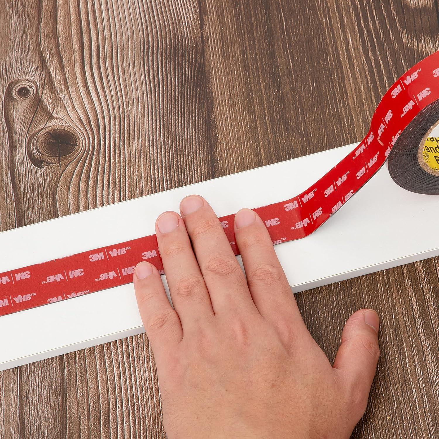 Cinta Doble Cara 3M VHB 1.27 cm x 4.69 m Negra Alta Resistencia