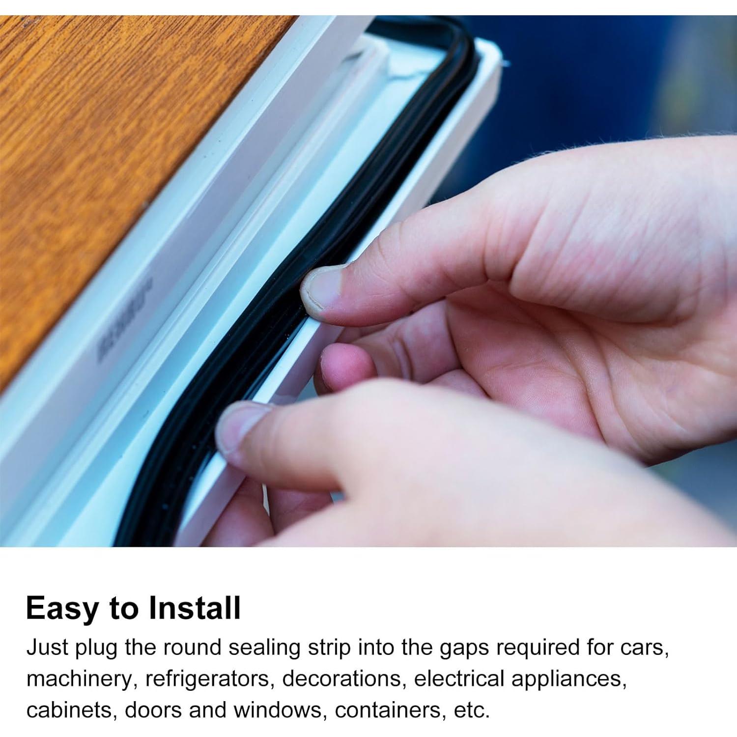 Tira de Sello Redonda Caucho Nitrilo uxcell 6mm x 3m