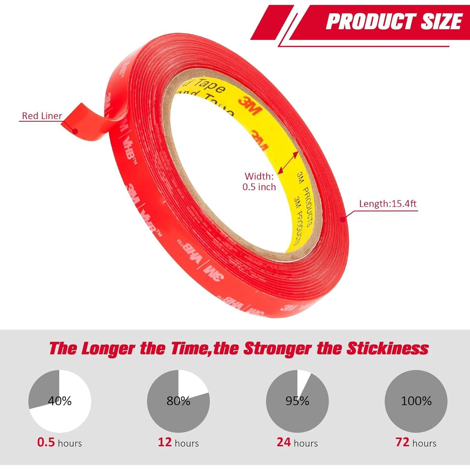 Cinta VHB 3M 4905 Doble Cara 1.27cm x 4.69m Transparente