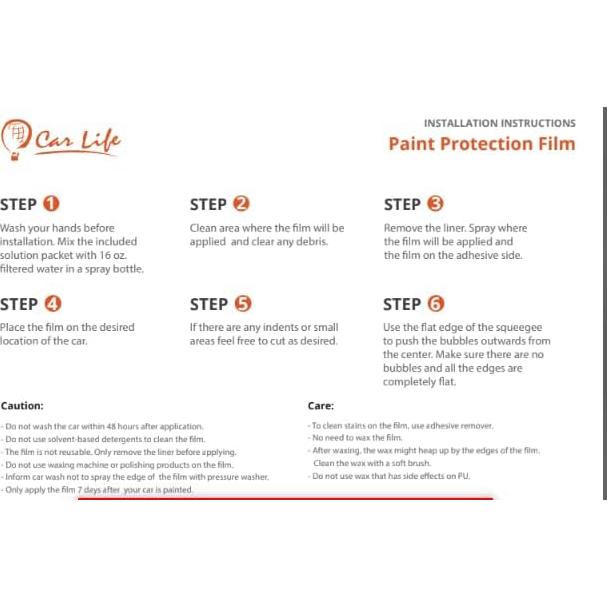 CarLife Película de Protección de Pintura PPF para Parachoques