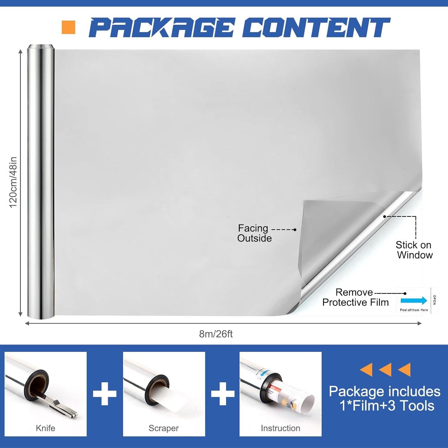 Película Tintada de Ventana Reflectante Pushglossy 121.9x792.5cm