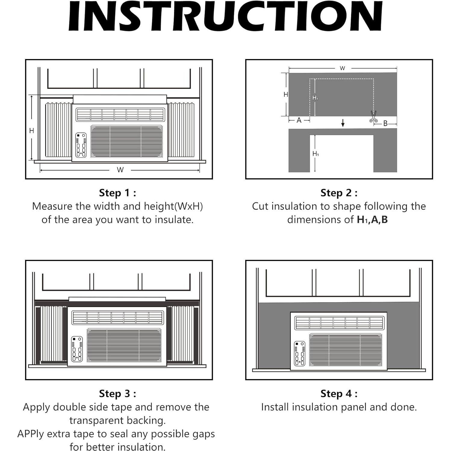 Panel Aislante de Espuma BJADE'S para Aire Acondicionado Ventana
