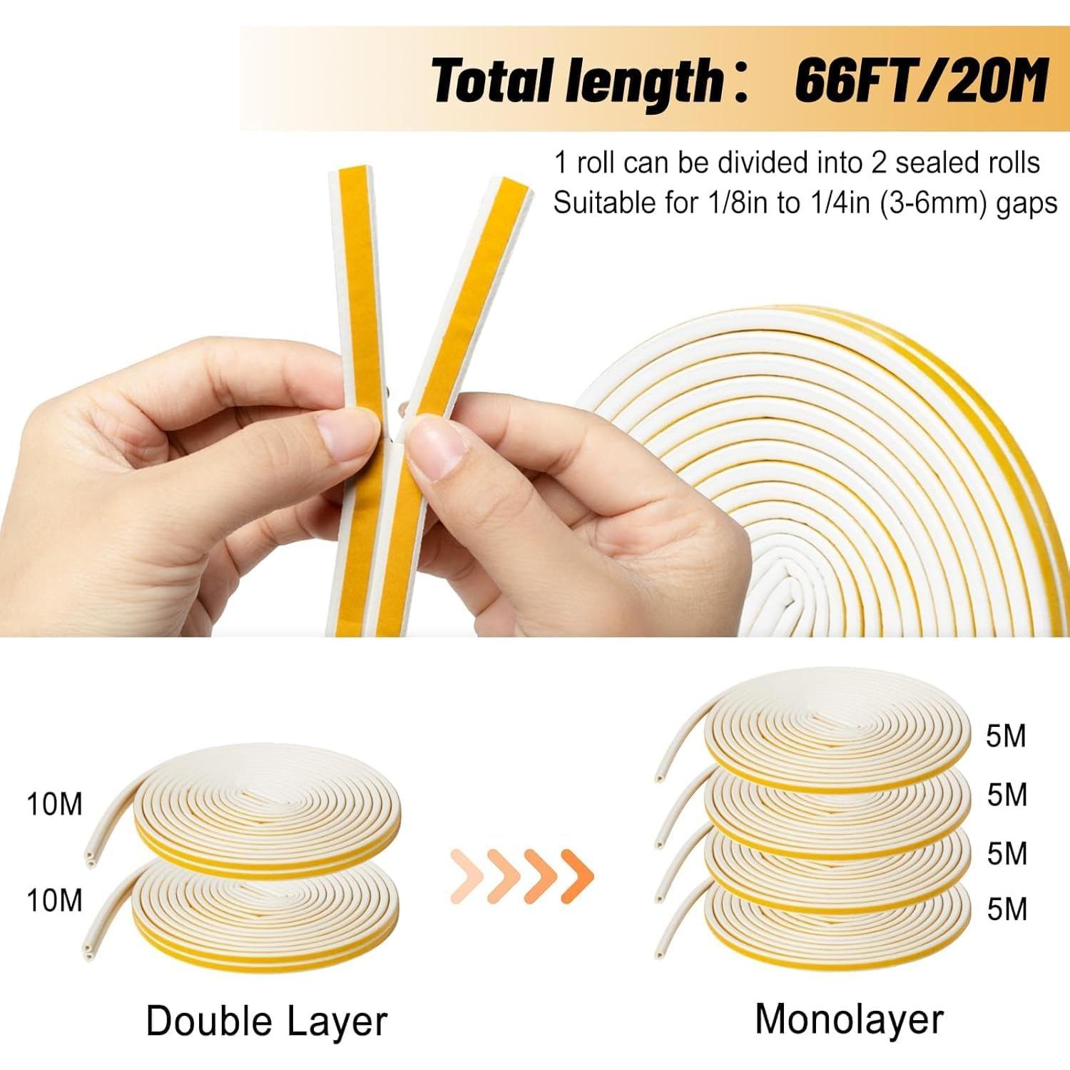 Tira de sellado ONSWWEATTI 20M blanca, aislante y anti-colisión
