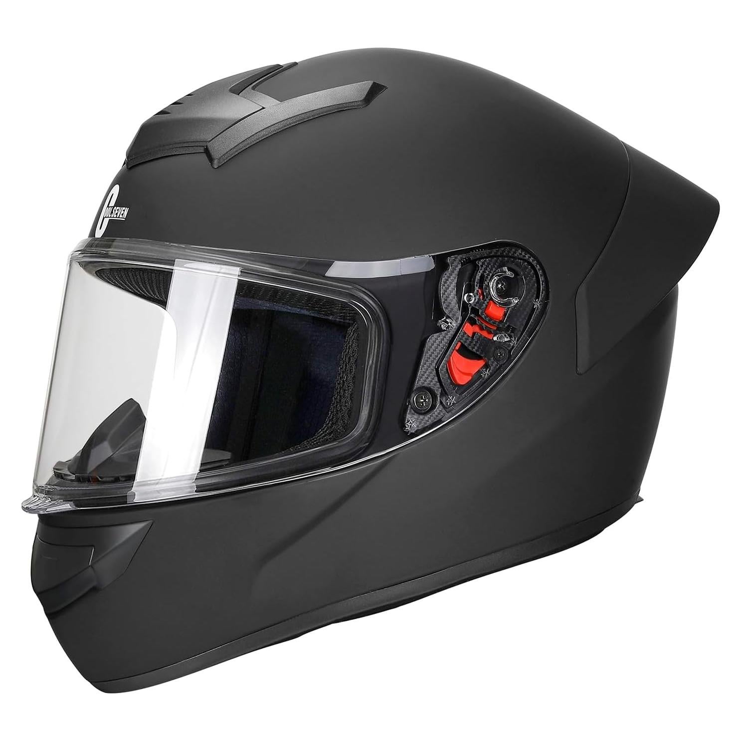 Casco de Motocicleta Deflife LV111 Mediano Negro Aerodinámico