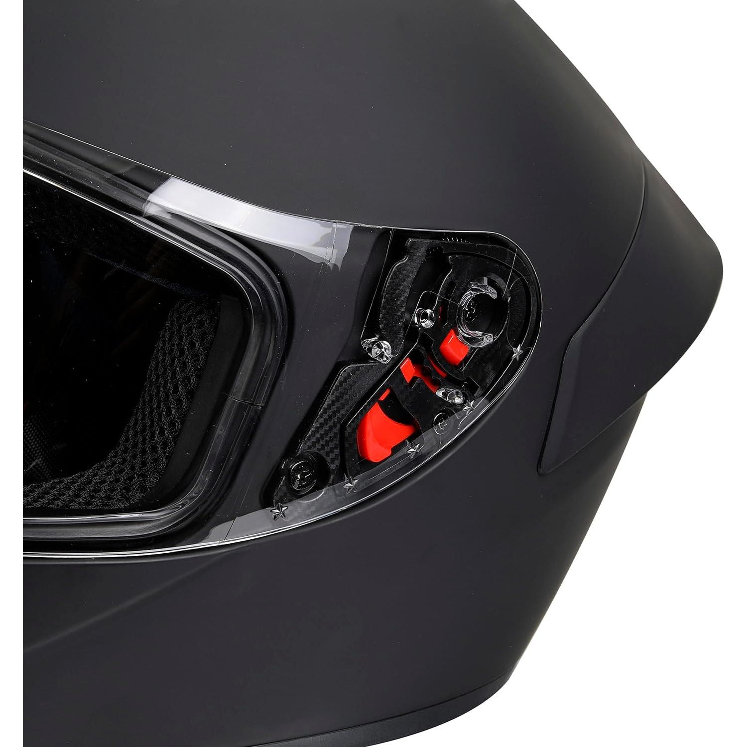 Casco de Motocicleta Deflife LV111 Mediano Negro Aerodinámico