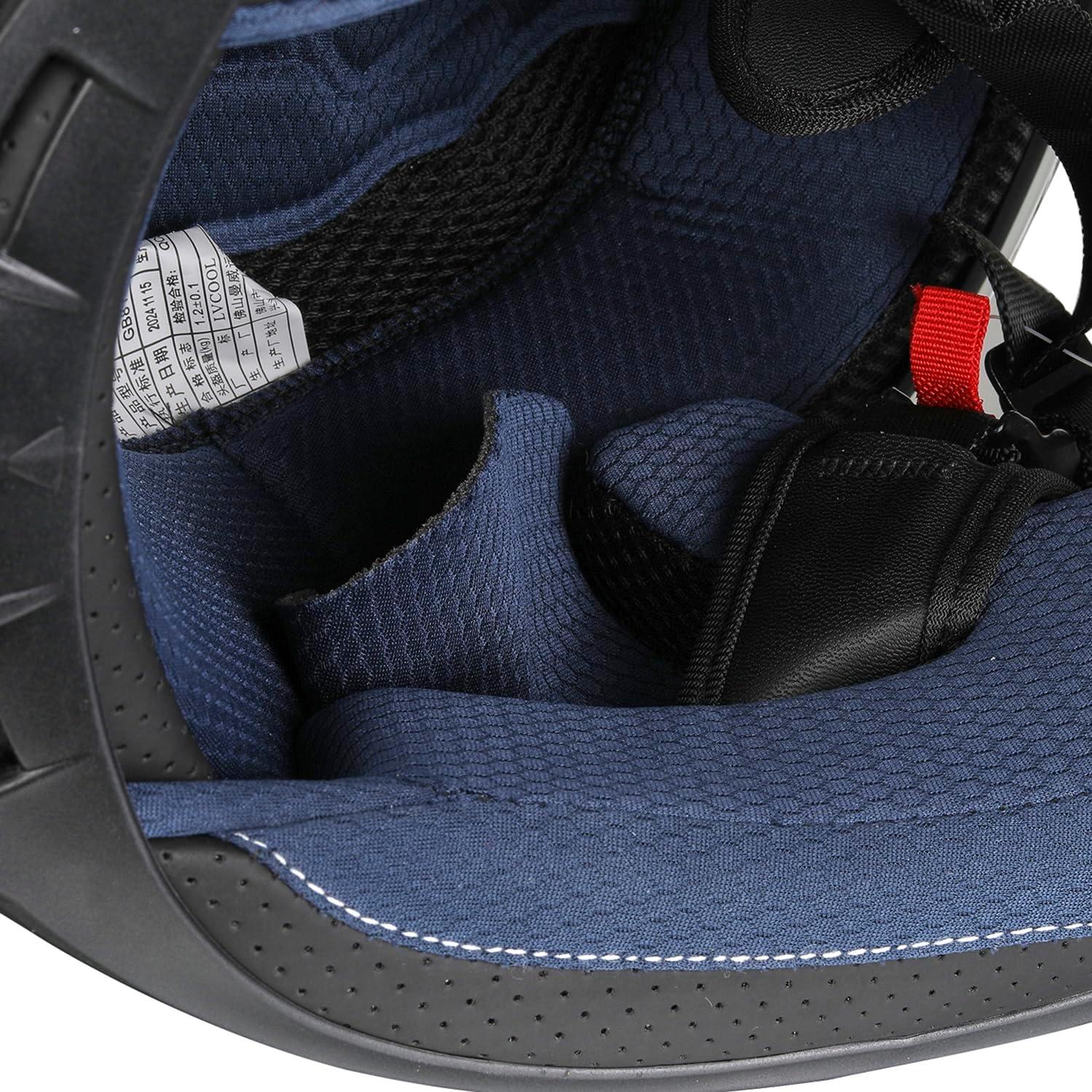 Casco de Motocicleta Deflife LV111 Mediano Negro Aerodinámico