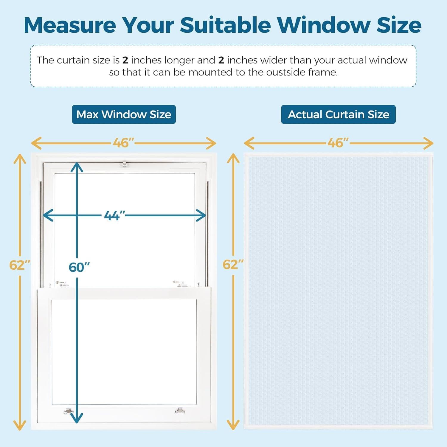Cortina Aislante Térmica Augblinds 46x62 Pulgadas para Ventanas