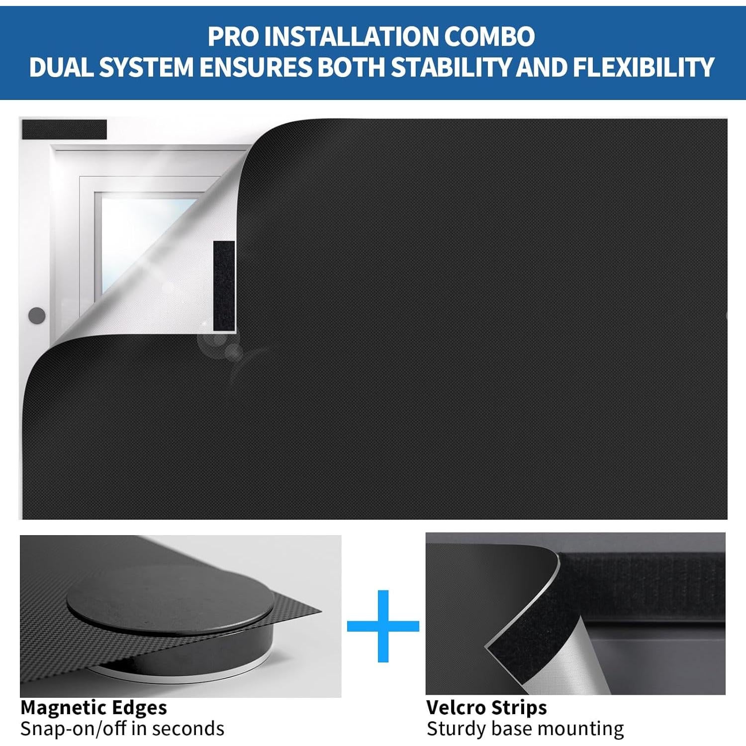 Cortinas Blackout Magnéticas BKSAI 57x39cm 100% Oscurecedoras