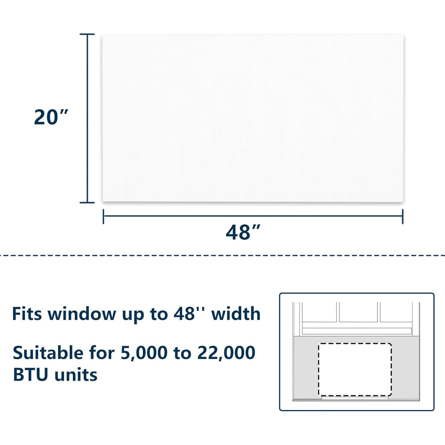 Panel Aislante para Aire Acondicionado Ventana 121.92 cm Blanco