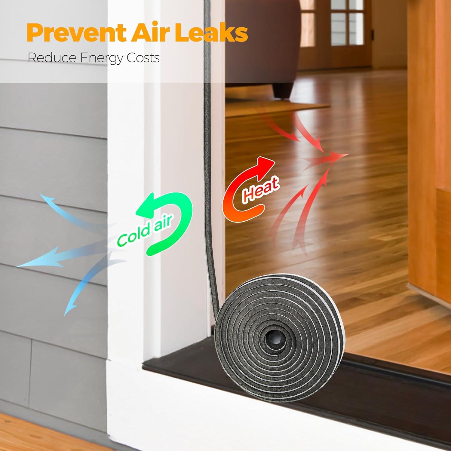 Tira Aislante Ravinte 10.06m Gris 0.35" x 0.35" para Ventanas