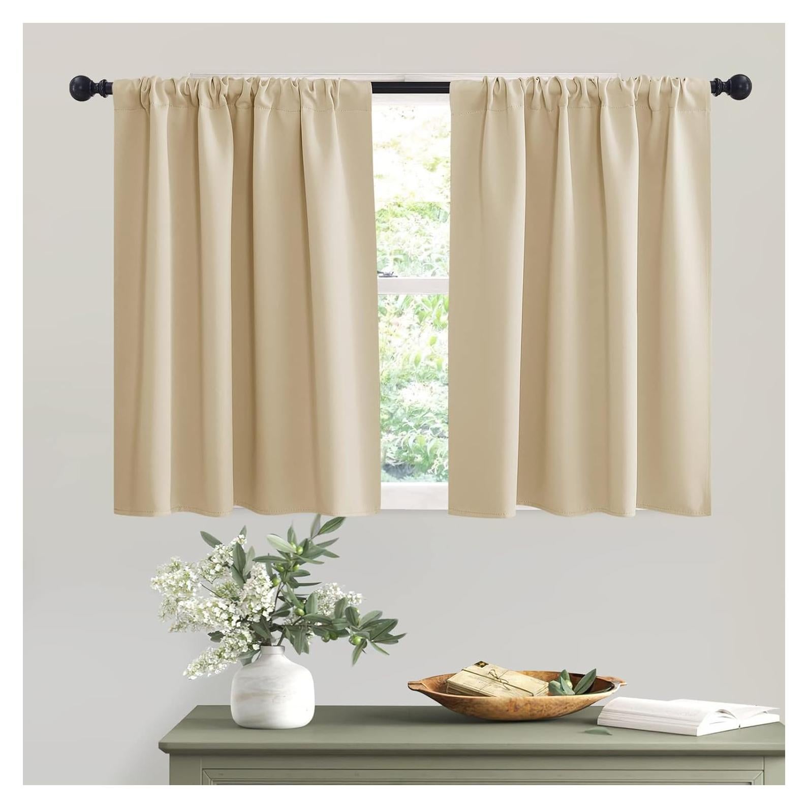 Cortinas Blackout RYB HOME 107x91 cm Beige Biscotti 2 Pcs