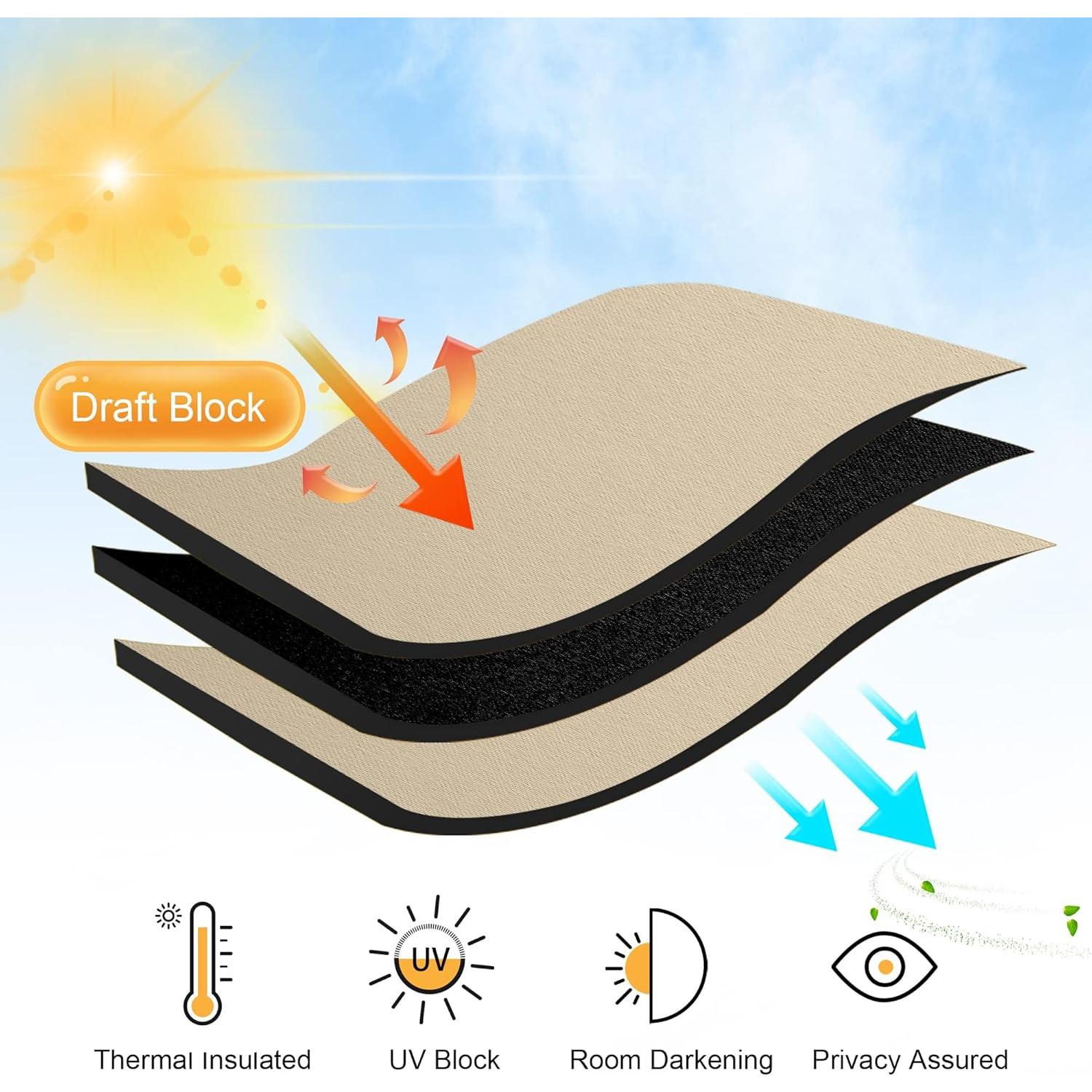 Cortinas Blackout RYB HOME 107x91 cm Beige Biscotti 2 Pcs