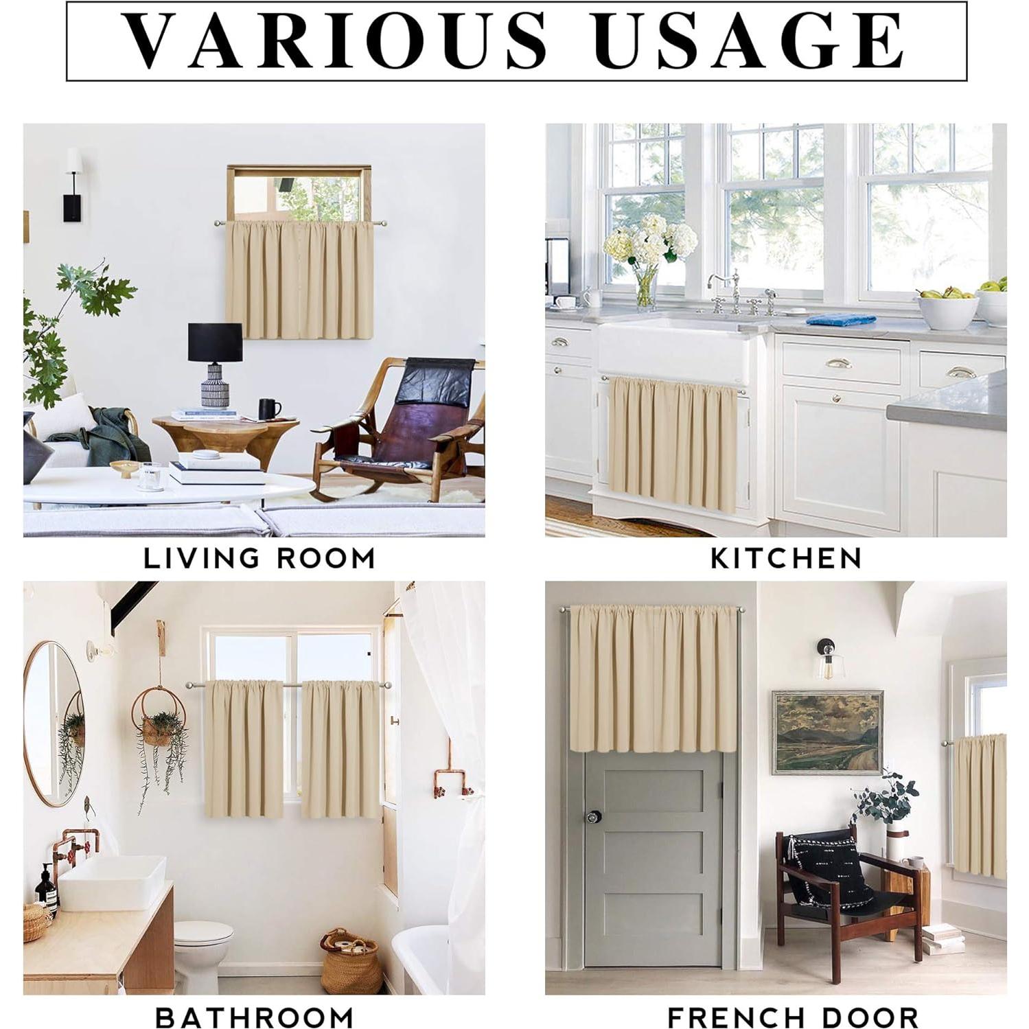 Cortinas Blackout RYB HOME 107x91 cm Beige Biscotti 2 Pcs