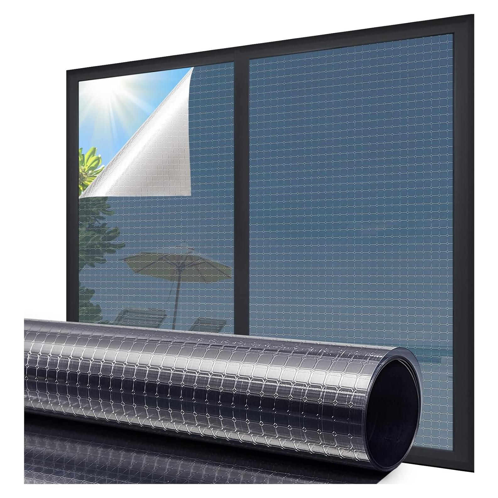 Película de Ventana Coavas One Way 44.5x200 cm Azul Plata