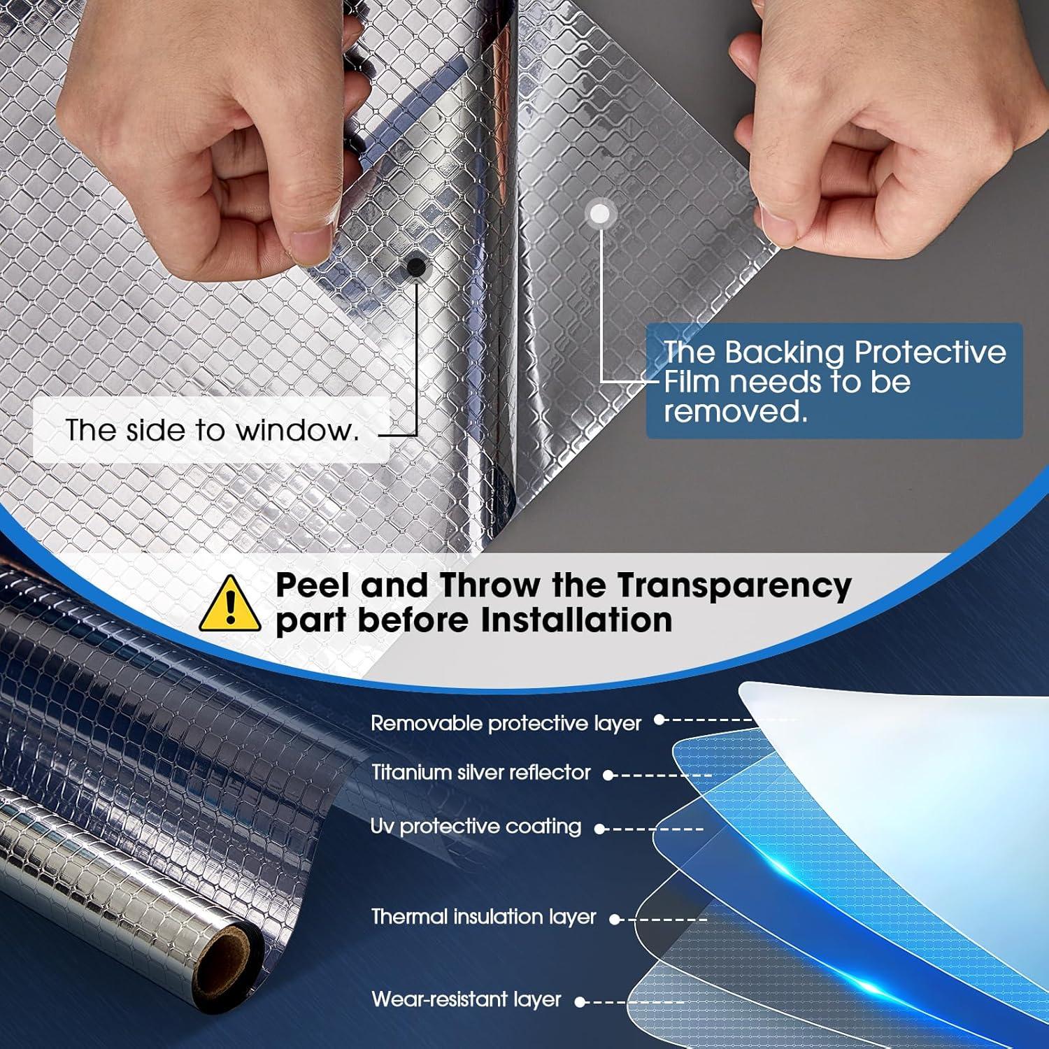 Película de Ventana Coavas One Way 44.5x200 cm Azul Plata