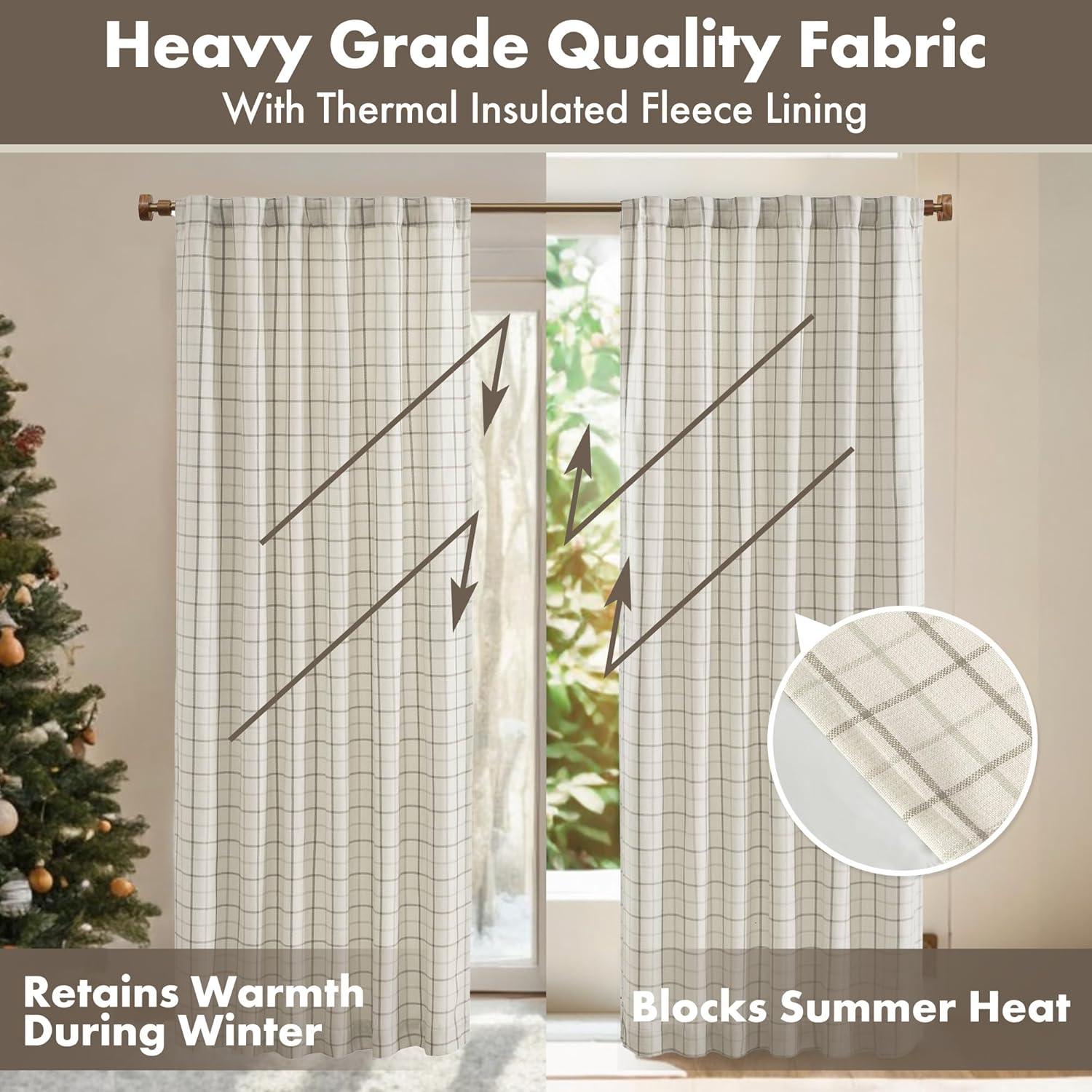 Cortina Aislante Térmico Madison Park Anaheim 50x95 cm Natural