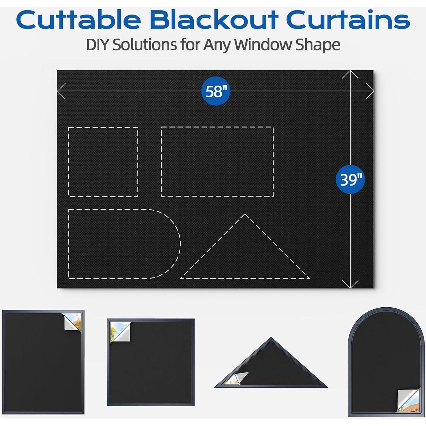 Cortinas Blackout Tlany 99x147 cm para Dormitorio - Negros