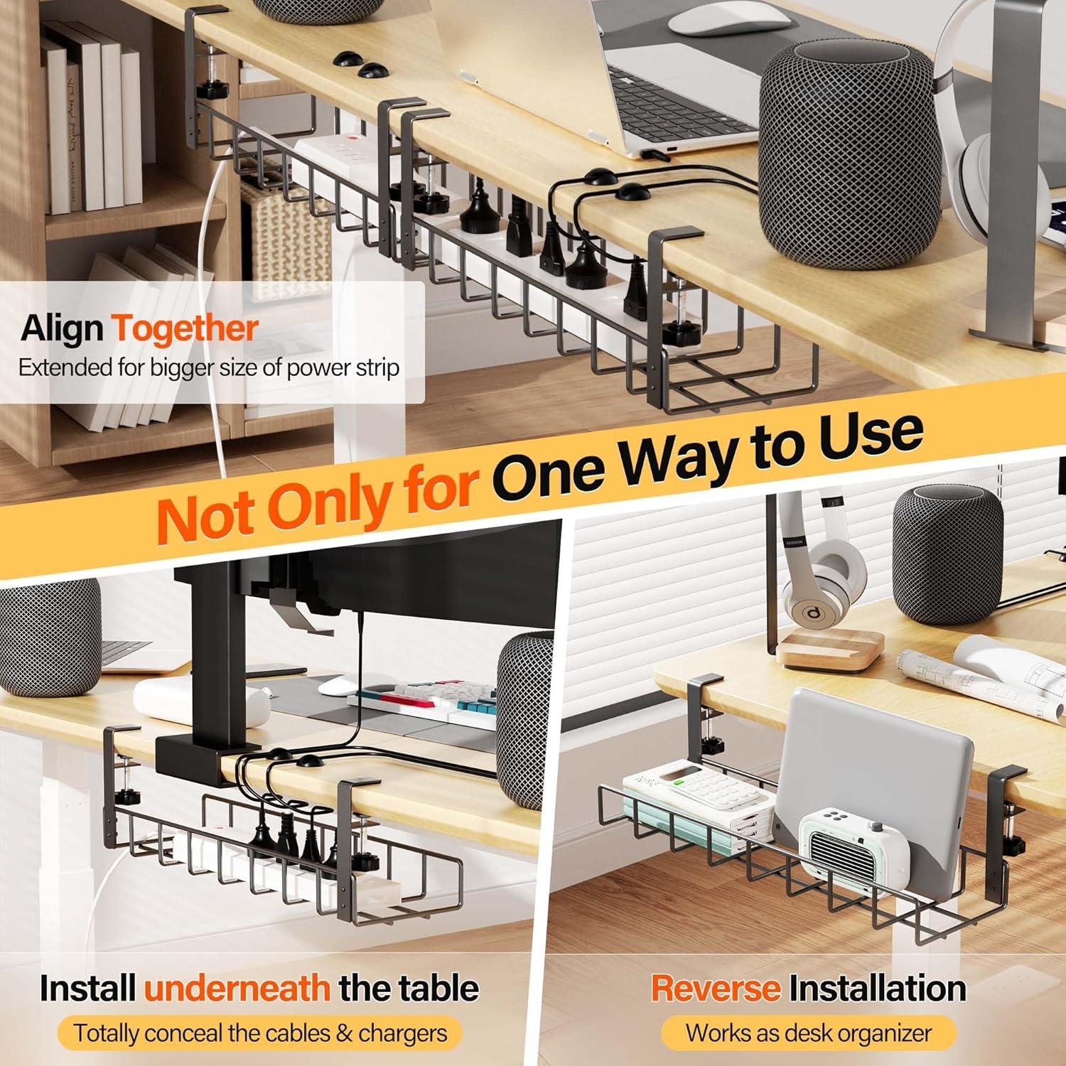 Paquete de 2 Bandejas de Gestión de Cables Xpatee 40x12x15 cm Negro