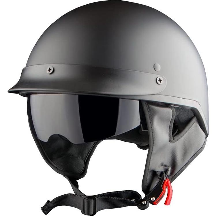 Casco de Media Cara 1Storm HKY205V Negro para Motocicleta