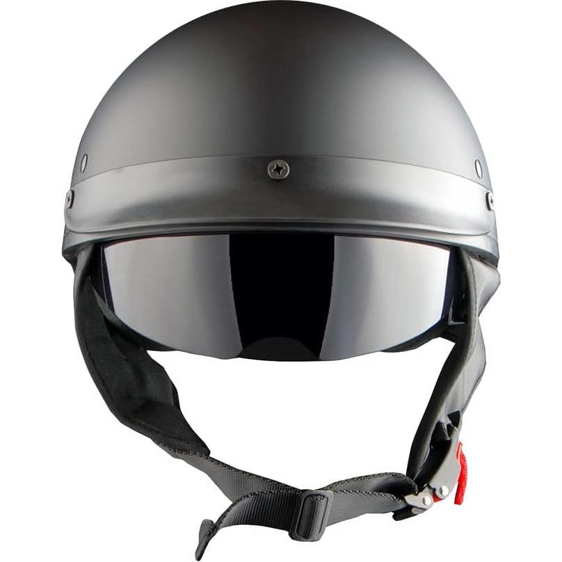 Casco de Media Cara 1Storm HKY205V Negro para Motocicleta
