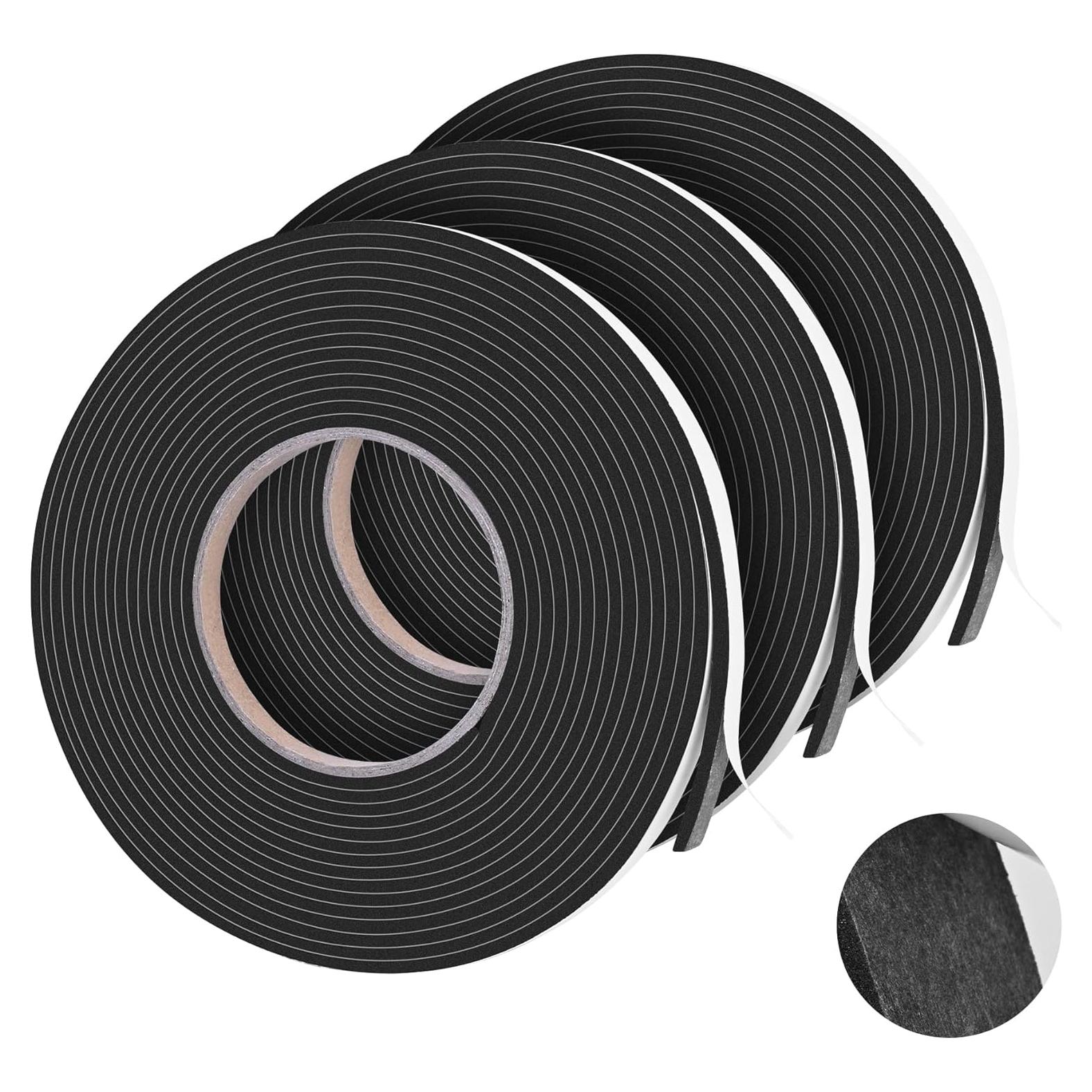 Cinta de Espuma Autoadhesiva MYFAMIREA 59 pies 0.64x0.32 cm Negro