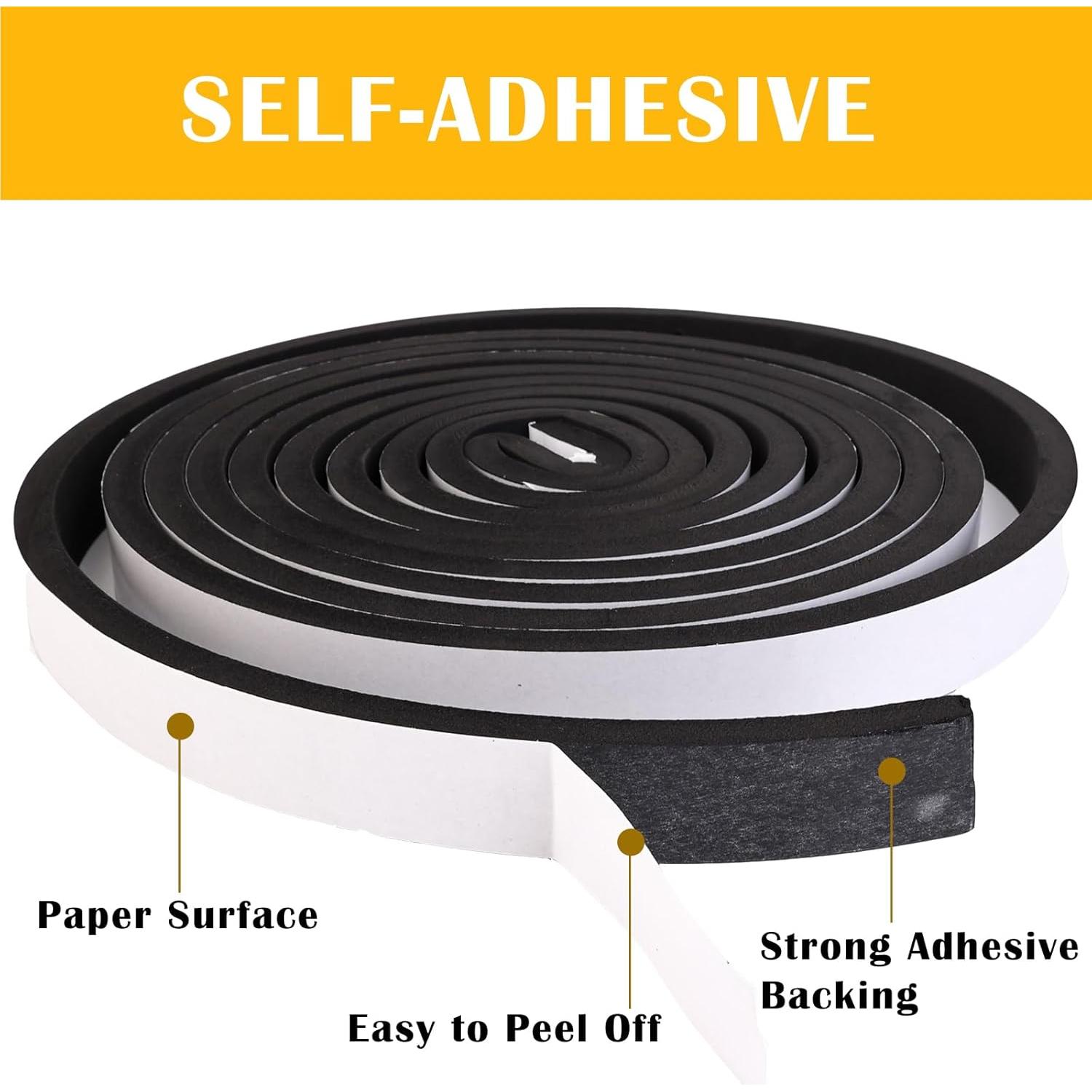 Burlete de Espuma Autoadhesiva Genérico 2.54 cm x 0.95 cm 5.03 m