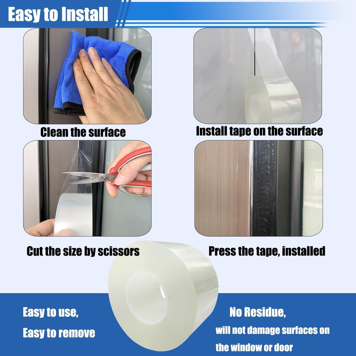 Cinta de Sellado Aislante Marlaaiorg 2" x 20.12m Impermeable