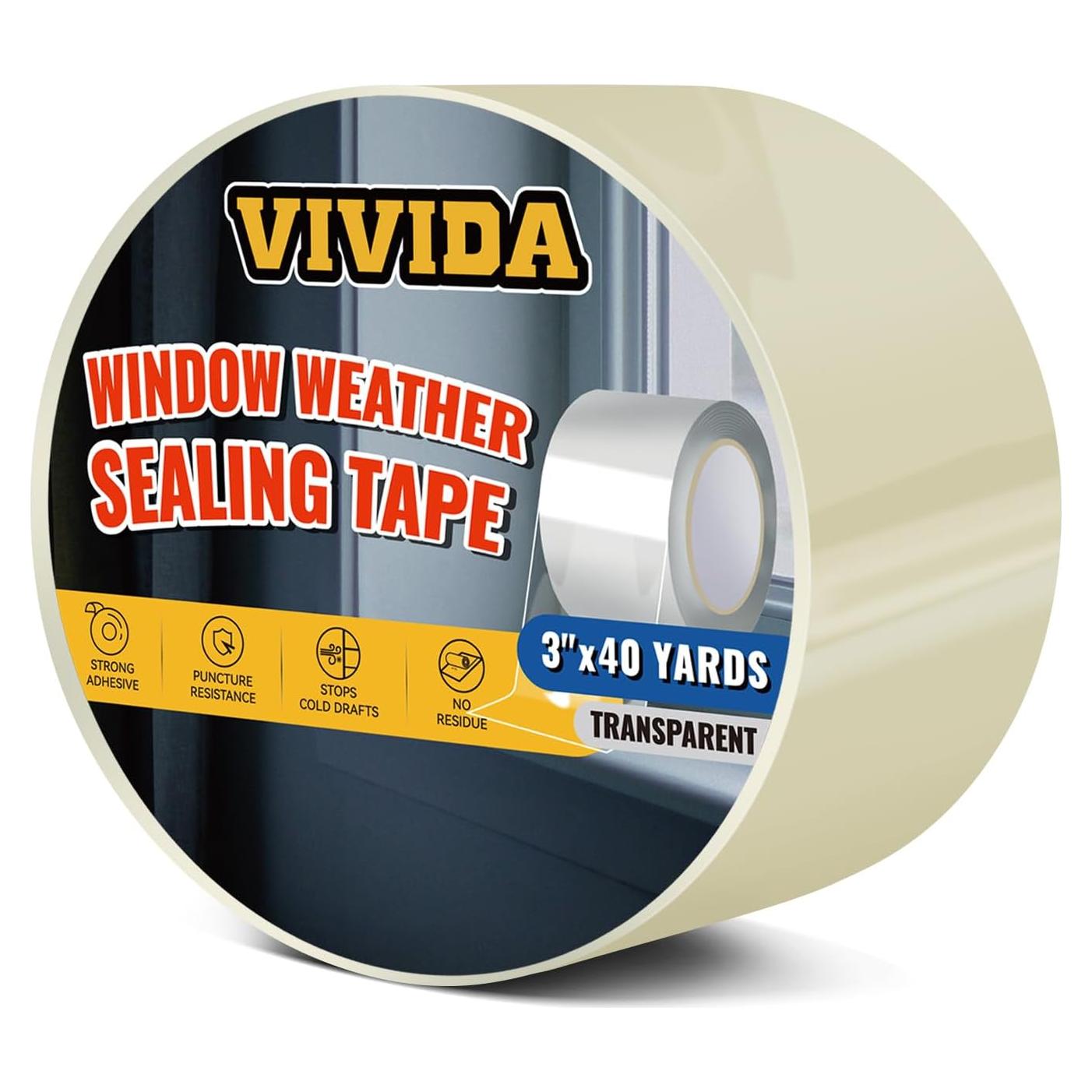 Cinta de Sellado de Ventanas VIVIDA 36.6m Transparente Resistente