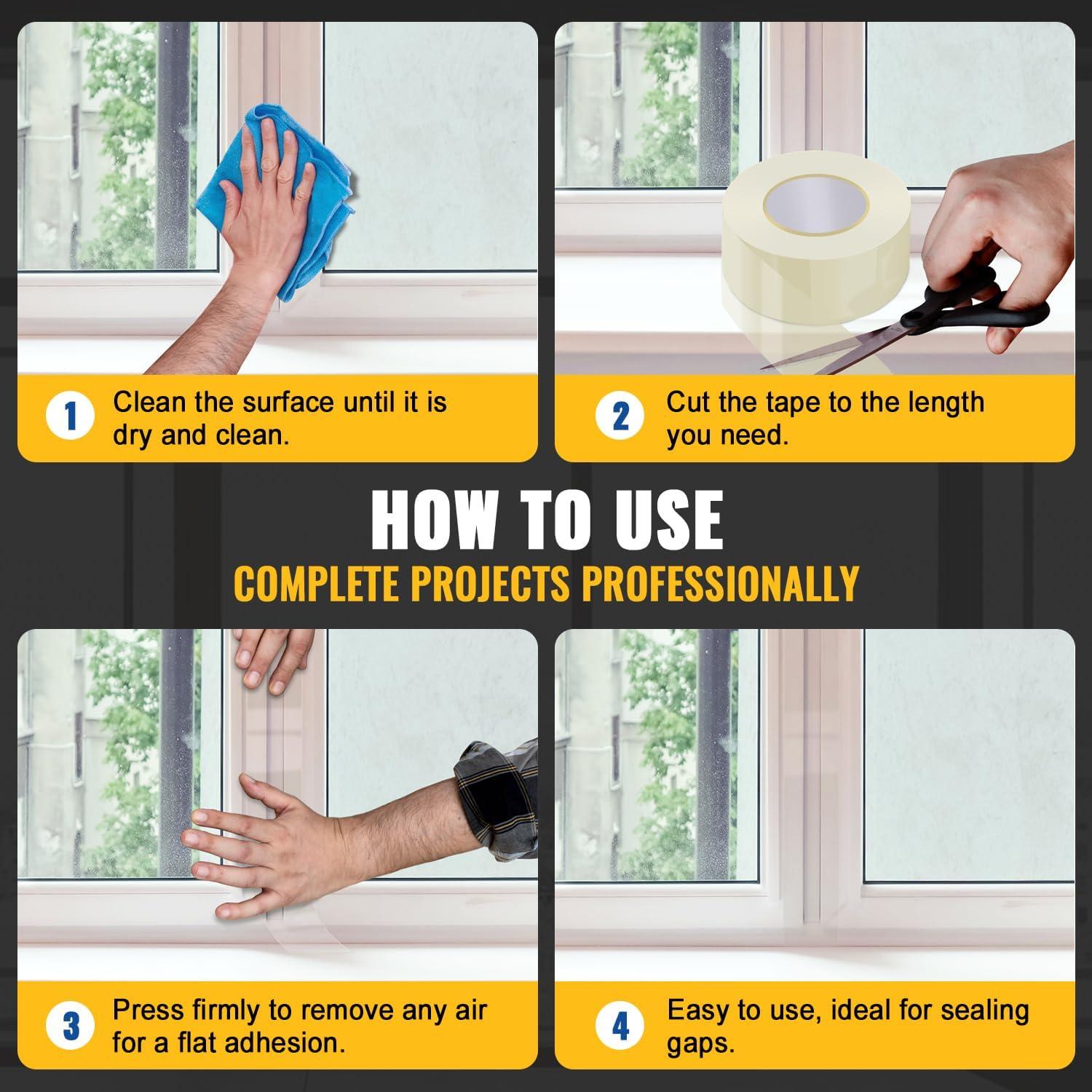 Cinta de Sellado de Ventanas VIVIDA 36.6m Transparente Resistente