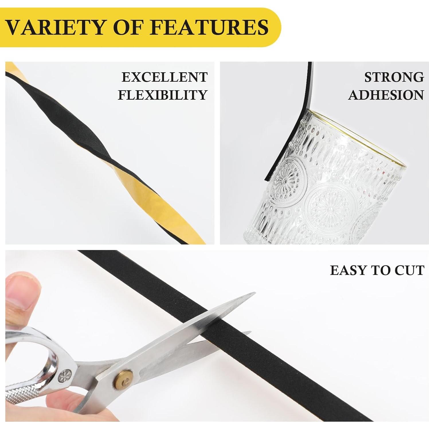 Cinta de Espuma Aislante fowong 14.63m Negro para Puertas y Ventanas