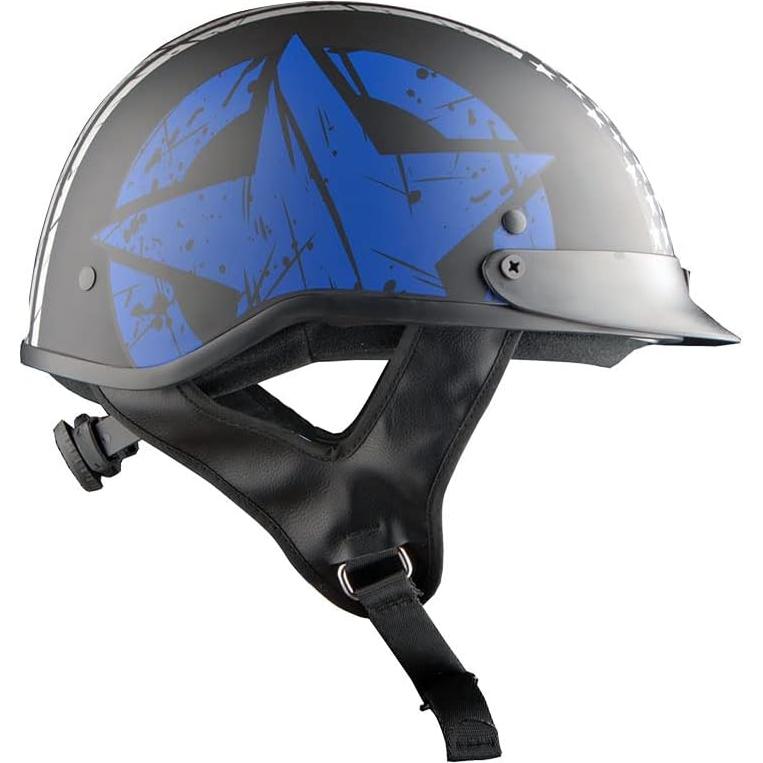 Casco de Media Cara 1Storm HKY205V Negro para Motocicleta
